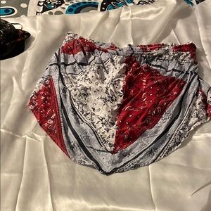 Maurices Red and White Lace Blouse